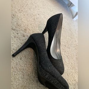 Black sparkly heels